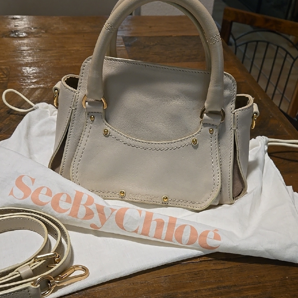 See By Chloe Cream Leather Satchel